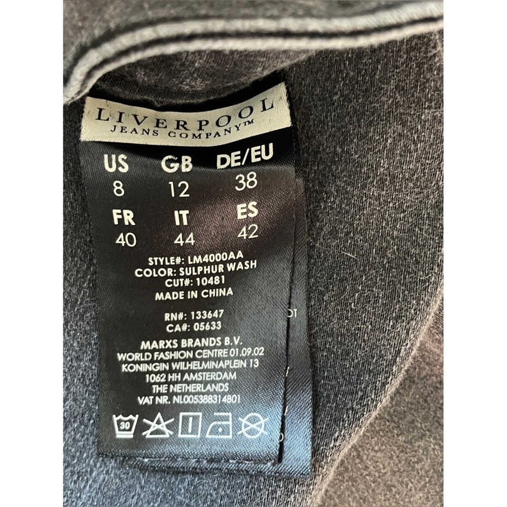 Liverpool Women's Sz 8 Charcoal Bootcut Wide Leg Denim Jeans Western Casual Wear - Picture 2 of 9
